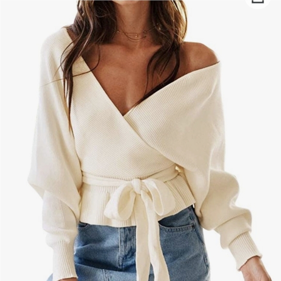 NWT tie waist peplum sweater - Picture 5 of 10